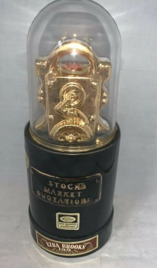 Ezra Brooks Stock Market Ticker Decanter 1970 Nyse Quotation 24k Gold Trim