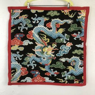Vintage Traditional Chinese Dragon Print Decorative Pillow Cover 25x25