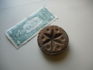 Antique Hand Carved Double Sided Butter Stamp.  Butter Mold / Press
