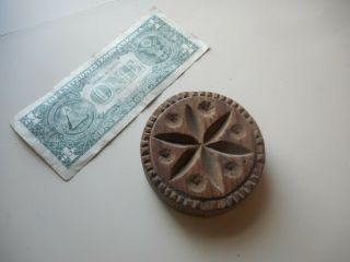 Antique hand carved double sided Butter Stamp.  Butter Mold / Press 2