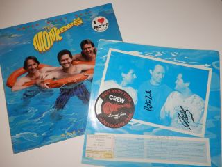 1987 Signed By Monkees Peter Tork - - Davy Jones - Micky Dolenz Pool It Lp Sleeve