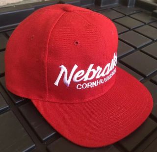 EUC Vintage Nebraska Cornhuskers Sports Specialties Script SnapBack Hat Cap 2