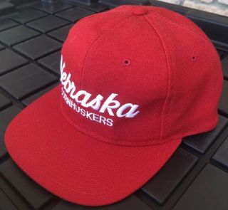 EUC Vintage Nebraska Cornhuskers Sports Specialties Script SnapBack Hat Cap 3