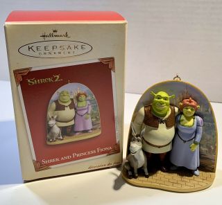 Shrek 2005 Hallmark Keepsake Ornament Shrek 2 Princess Fiona Donkey Box