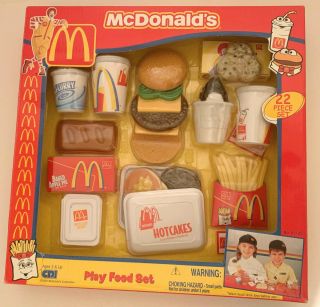 Vtg 2001 Mcdonald’s Play Food 22 Pc Set Hotcakes Fries Mcflurry Cdi -