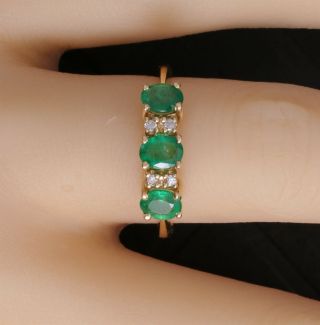 Effy BH Natural Emerald and Diamond 14K Yellow Gold Ring 2