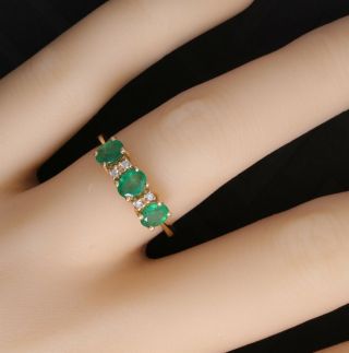 Effy BH Natural Emerald and Diamond 14K Yellow Gold Ring 3