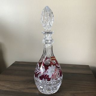 Vintage Echt Bleikristall Cut To Clear Bohemian Crystal Decanter Western Germany