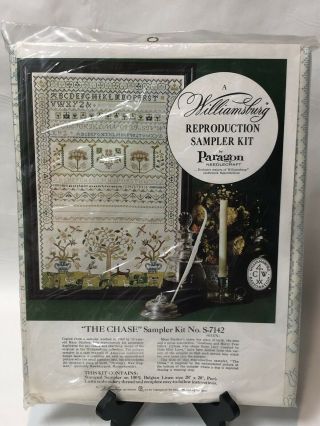 Paragon Williamsburg “the Chase " Vintage Cross Stitch Sampler Kit S - 7142 Read