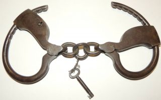 OBSOLETE 1882 RARE NWMP North West Mounted Police Tower Handcuffs cuffs rare 2