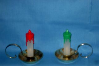 Vintage Plastic Christmas Candle Sticks Salt Pepper Shakers with Org.  Box 3