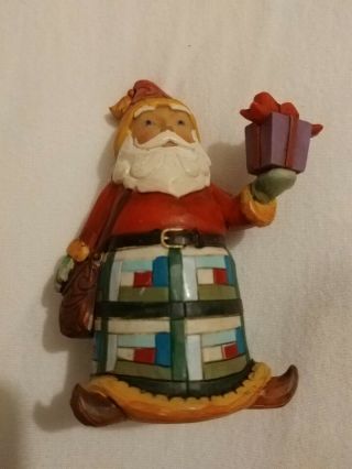 Jim Shore Mini Santa Clause With Present Heartwood Creek Christmas