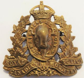 OBSOLETE WW2 RNWMP NWMP Mounted Police cap badge collar shoulder set 1940 ' s 3