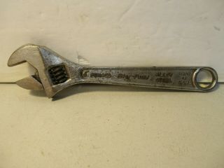 Vintage Snap On 6 " Adjustable Wrench Old Blue Point Tool Usa