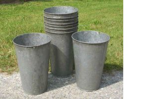15 Vintage Old Galvanized Maple Syrup Sap Buckets Tapered W@w