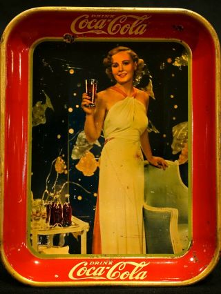 1935 Madge Evans Original/vintage Coca Cola Serving Tray 10 1/2 " X 13 1/4 "