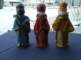 Three Wise Men Vintage Christmas Bottle Art Ornate