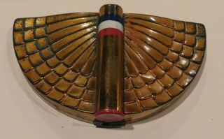 Vintage 1940s Ww2 - Coty Art Deco Compact Makeup Wing Victory Or Flying Colors