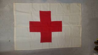 Vintage Ww2 World War Two Era Red Cross Medical Flag 1940 