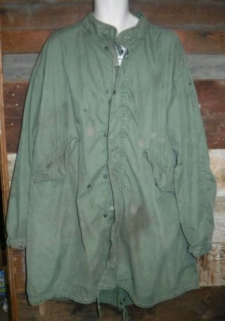 Vintage Us Army Extreme Cold Weather Parka Fishtail Size Large Made In Usa L@@k