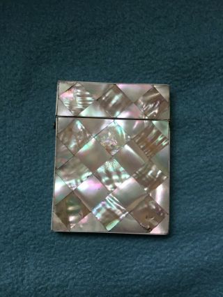 A Antique Mother Of Pearl Card Case