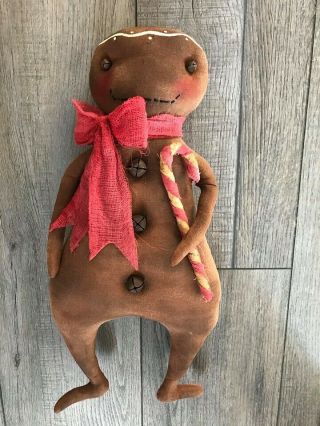 Primitive Handmade Grubby Gingerbread Man Door Greeter Christmas Ornies