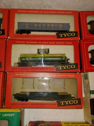 11 Vintage 1950 ' s/1960 ' s Tyco HO Train Passenger,  Freight Train Cars In Boxes 3