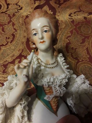 Large antique dresden half doll 2