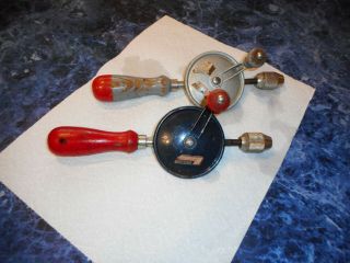 Two Vintage Stanley Handyman Egg Beater Hand Drills