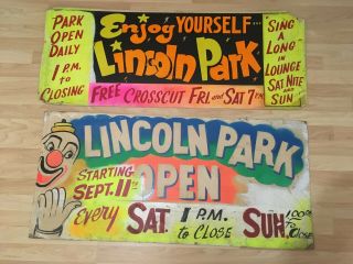 2 Signs Advertising Lincoln Park,  North Dartmouth,  Ma Amusement Park