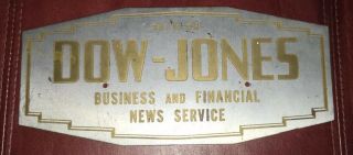 Dow Jones Business And Financial News Service Metal Sign
