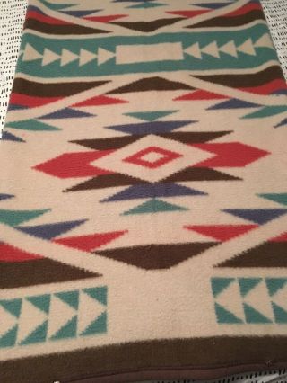 Biederlack Fuzzy Southwest Aztec Snap Zip Sleeping Bag Wrap Blanket 50 " X 63 "