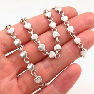 Tiffany & Co.  Vintage 925 Sterling Silver Designer Heart Link Chain Necklace