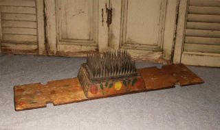 Antique Flax Comb Hetchel Hatchel Decorated Old Paint Aafa