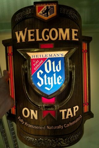 Vintage Old Style Beer Sign Lighted Welcome Doorknocker Bar Great