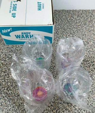 Andy Warhol Tacoma Tumblers Daisy Flower Design Plastic Glasses Set 4 Cups 15oz 2