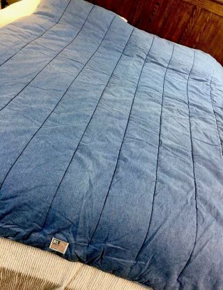 Vintage Ralph Lauren Blue Jean Denim Comforter Windward 100 Cotton Twin Size