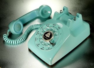 Western Electric Vintage Aqua Blue Rotary Dial Telephone Model C/d 500 Restored