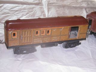 Vintage O gauge American Flyer Electric loco with 2 Pass.  cars NR 3