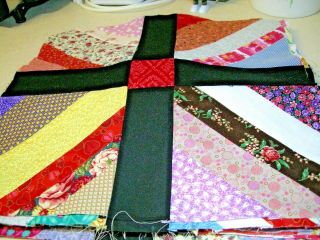 24 Vintage Patchwork Quilt Blocks - Bright Multi Colorful Blocks - 13 " By 13 "