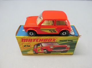 Matchbox Superfast 29b Racing Mini Orange - Red / Orange “29” Label