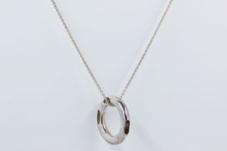 Vintage Tiffany & Co.  Open Circle Pendant In Sterling Silver With 20 " Chain