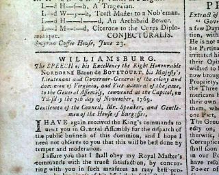 Colonial Pennsylvania Pre Revolutionary War Tensions 1769 Philadelphia Newspaper