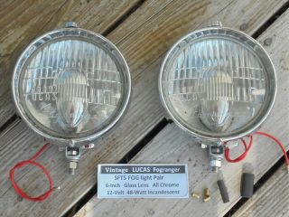 Vintage Lucas Fogranger Sft5 Fog Light Pair - 54052086