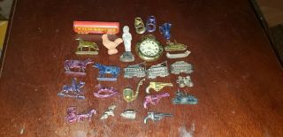 27 Items Vintage Premium Cracker Jack Prize Toy Tin Charm And Others 1920 