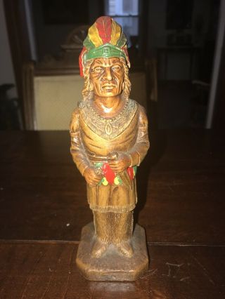 1940s Syroco Cigar Store Indian Chief Corkscrew Vintage Wood Composite Rare