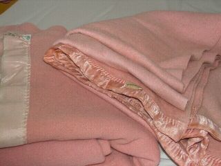 Vintage Wool Blanket 2 Pink Wool Blankets Harmony House & Esmond Blankets Pink
