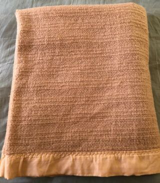 Vintage Waffle Weave Thermal Blanket Satin Trim 74”x86” Clay Earth Neutral 3