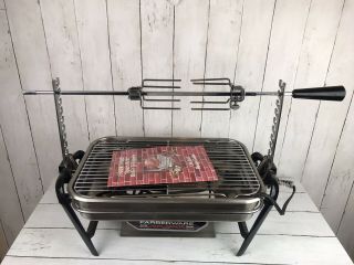 Vintage Faberware Open Hearth Electric Broiler & Rotisserie Grill 400 Series