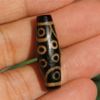 Magical Tibetan Old Agate Lucky 18 Eyes DZI Beads Amulet Pendant 30×10mm 2